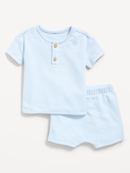 Jacquard Jacquard-Knit Henley Shirt and Shorts Set for Baby on clearance at Old Navy — 50% off