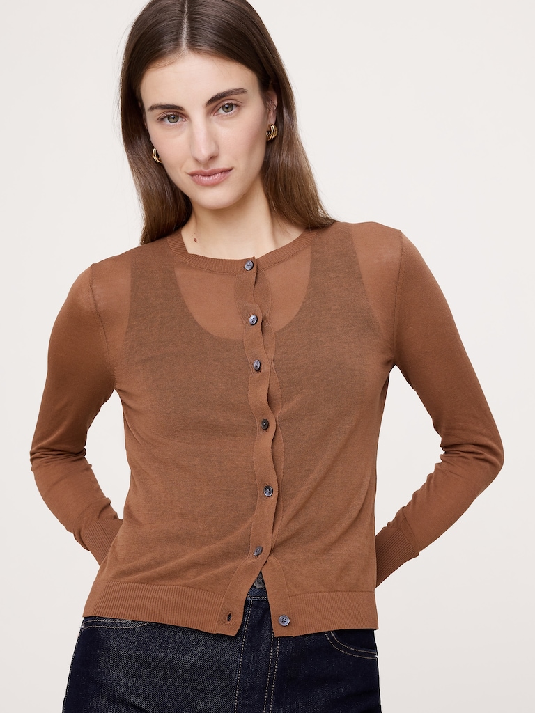 Sheer Ultra-Fine Cotton Cardigan