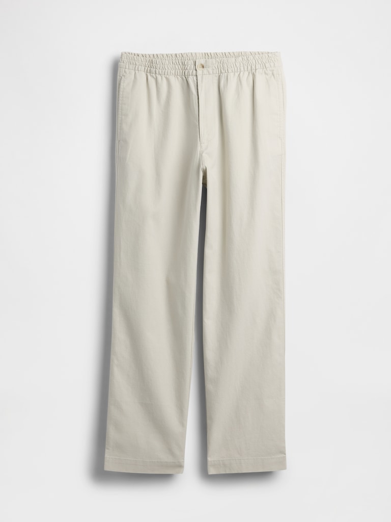 Linen-Cotton Relaxed Taper Pants