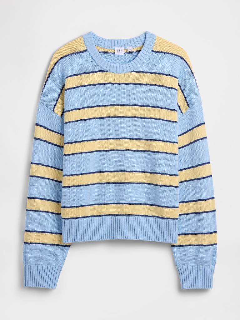 Relaxed Cotton Crewneck Sweater