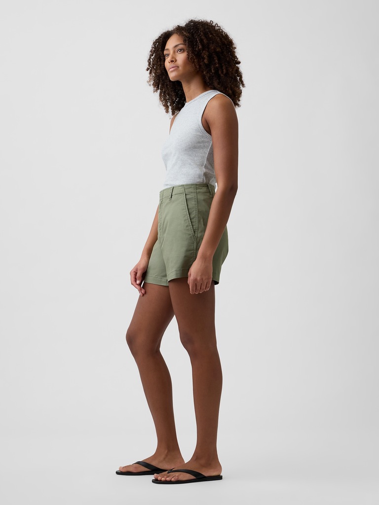 5" Mid Rise Downtown Khaki Shorts