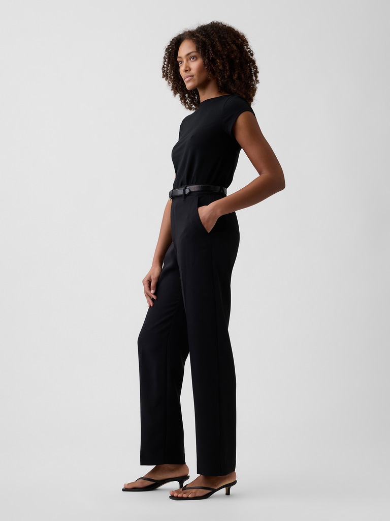 100% Recycled Easy Straight Crop Trousers