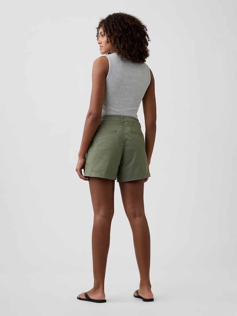 5" Mid Rise Downtown Khaki Shorts