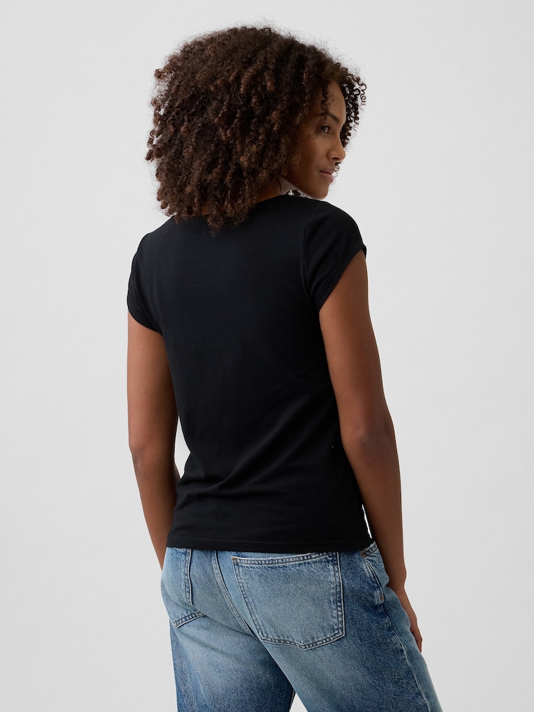 Stretch Jersey Boatneck T-Shirt