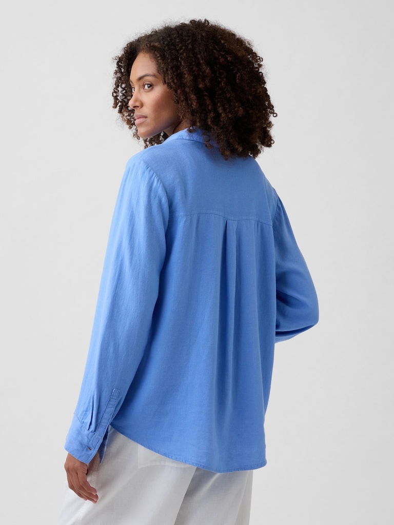 Linen-Blend Easy Shirt