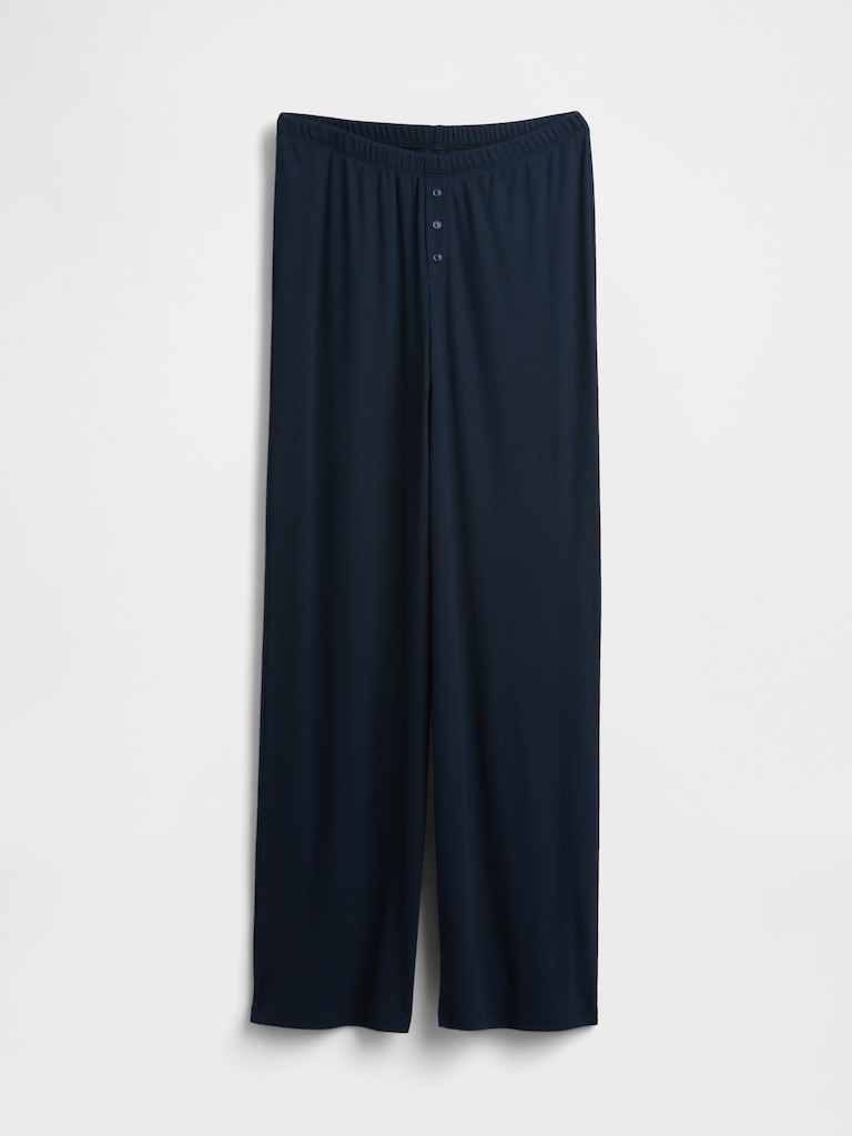 Mini Rib Wide-Leg PJ Pants