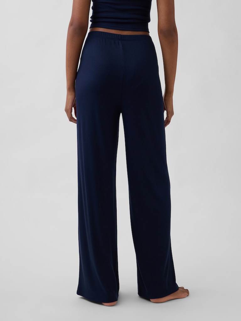 Mini Rib Wide-Leg PJ Pants