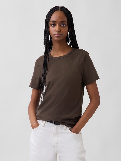 Gap T-Shirt Girocollo a Costine da Donna, Nero, XX-Large