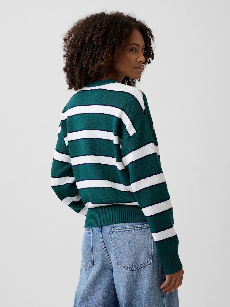 Relaxed Cotton Crewneck Sweater