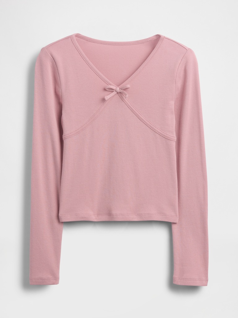 Kids Cross Front Bow T-Shirt