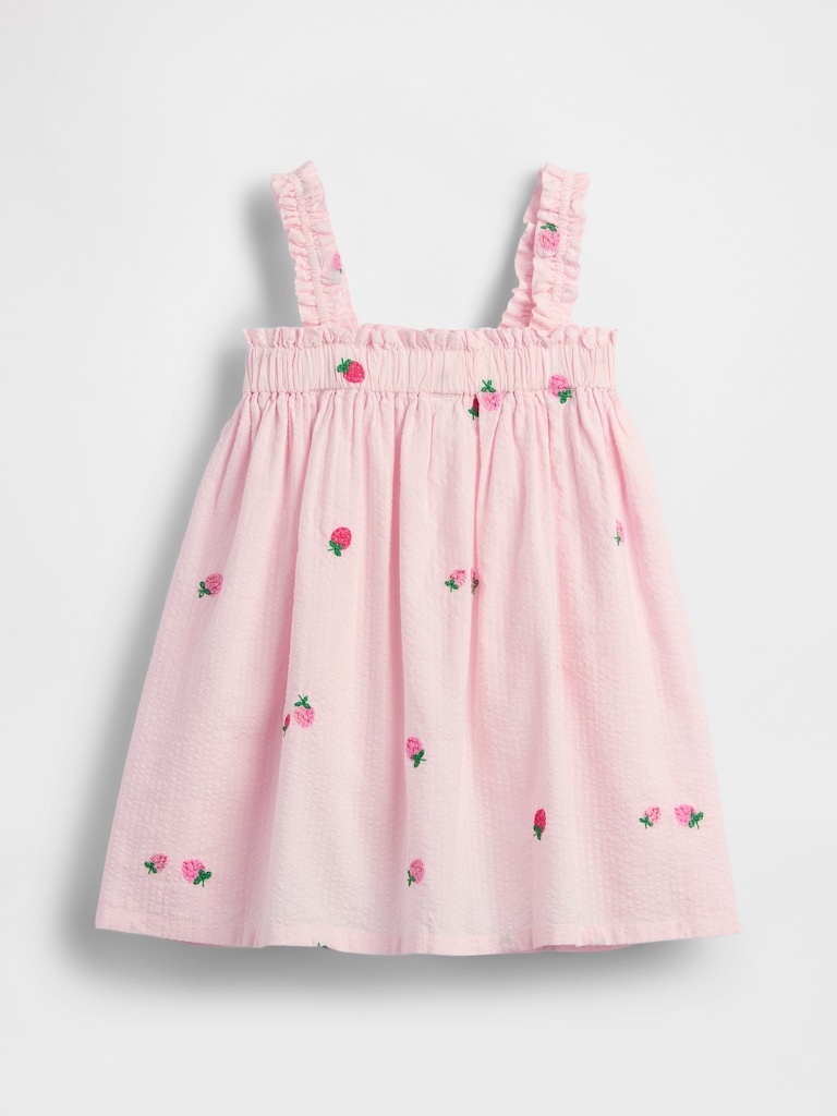 Baby & Toddler Seersucker Embroidered Dress