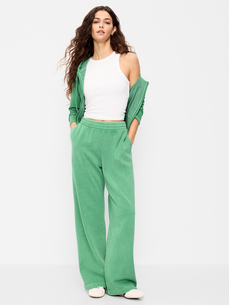 High-Waisted Wide-Leg Sweatpants