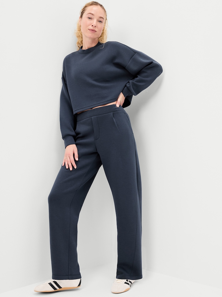 Bounce Fleece Crew-Neck Cropped Top