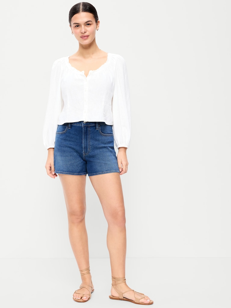 High-Waisted Wow Jean Shorts -- 4-inch inseam