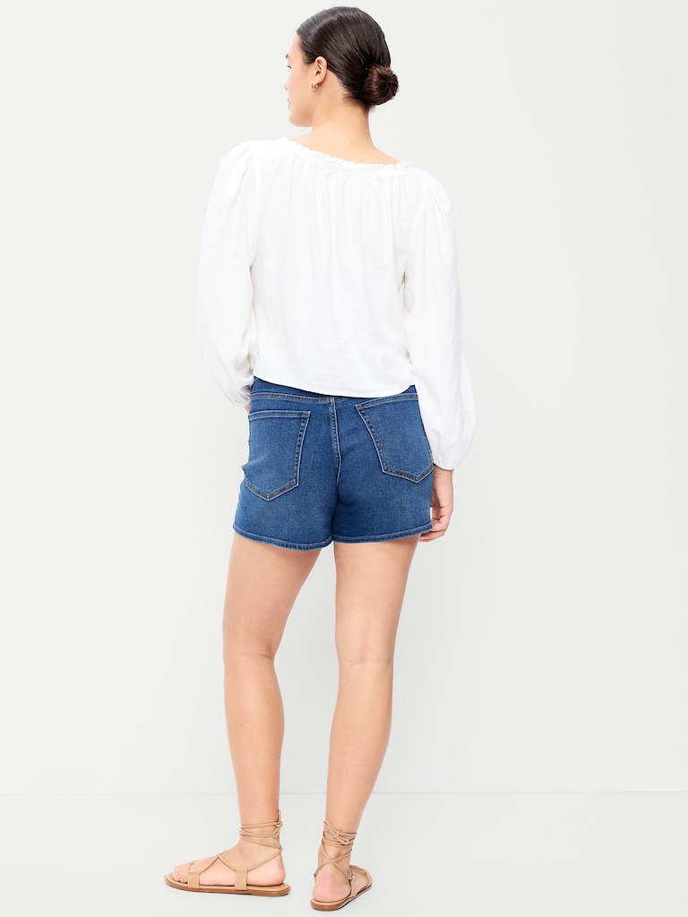 High-Waisted Wow Jean Shorts -- 4-inch inseam
