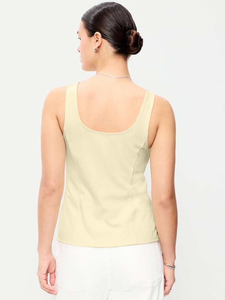 Sleeveless Button-Down Top