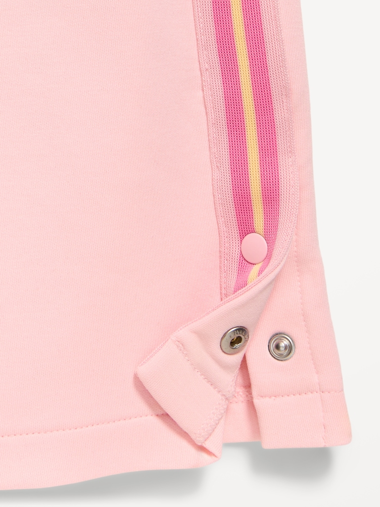 Dynamic Fleece Quarter-Zip and Wide-Leg Sweatpants Set for Toddler Girls