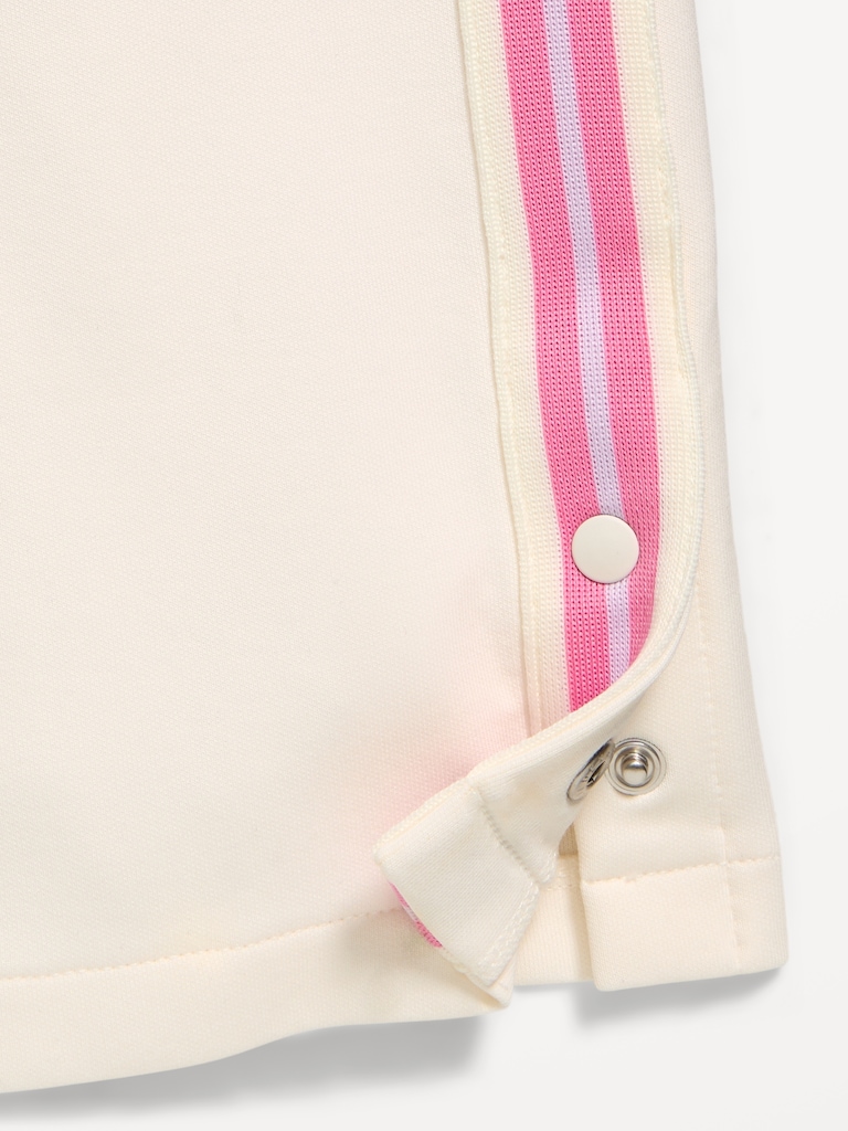 Dynamic Fleece Quarter-Zip and Wide-Leg Sweatpants Set for Toddler Girls