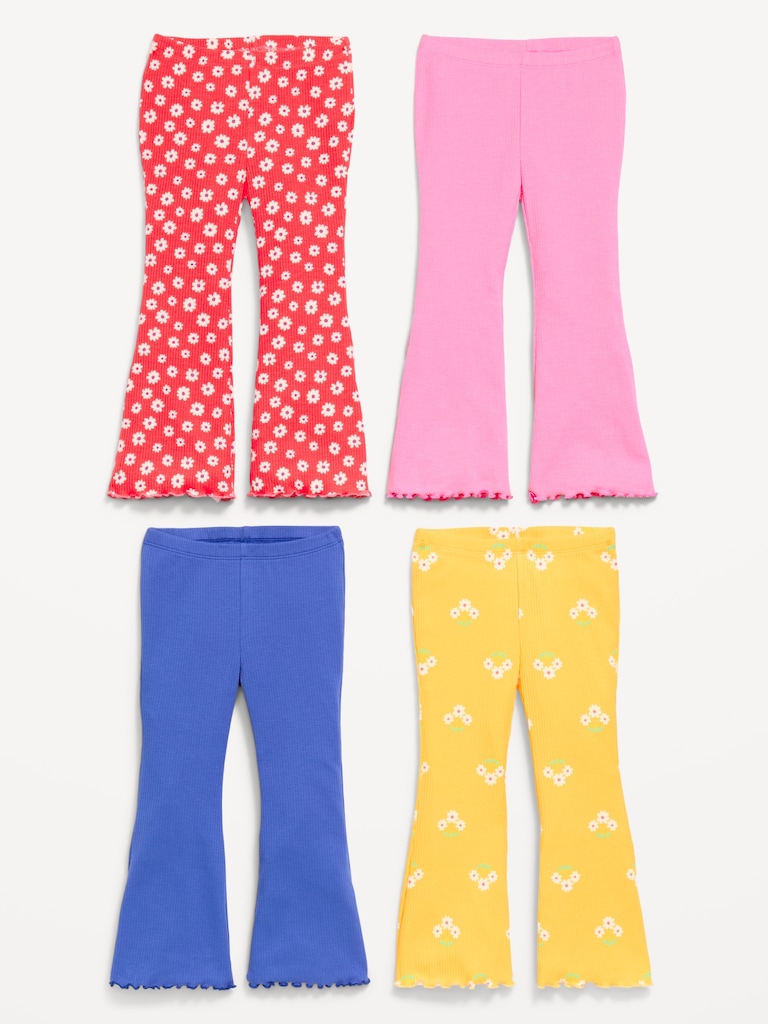 Ribbed Flare-Leg Leggings 4-Pack for Toddler Girls