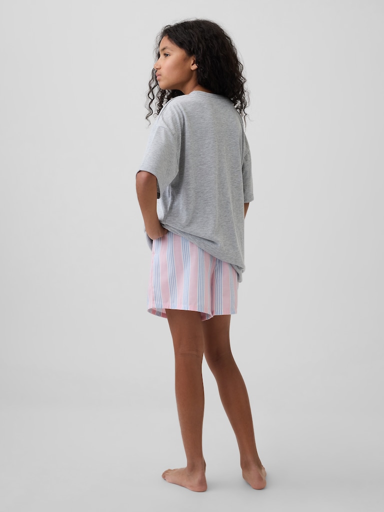 Kids Recycled Poplin PJ Boxer Shorts