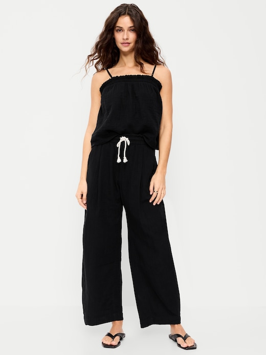 High High-Waisted Crinkle Gauze Barrel Ankle Pants on clearance at Old Navy — 62% off