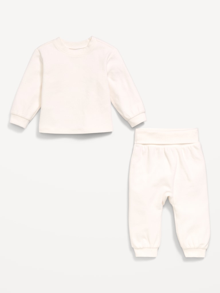 Cozy-Knit Long-Sleeve Top and Leggings Set for Baby