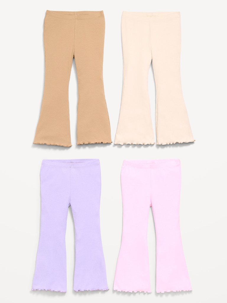 Ribbed Flared Leggings 4-Pack for Toddler Girls