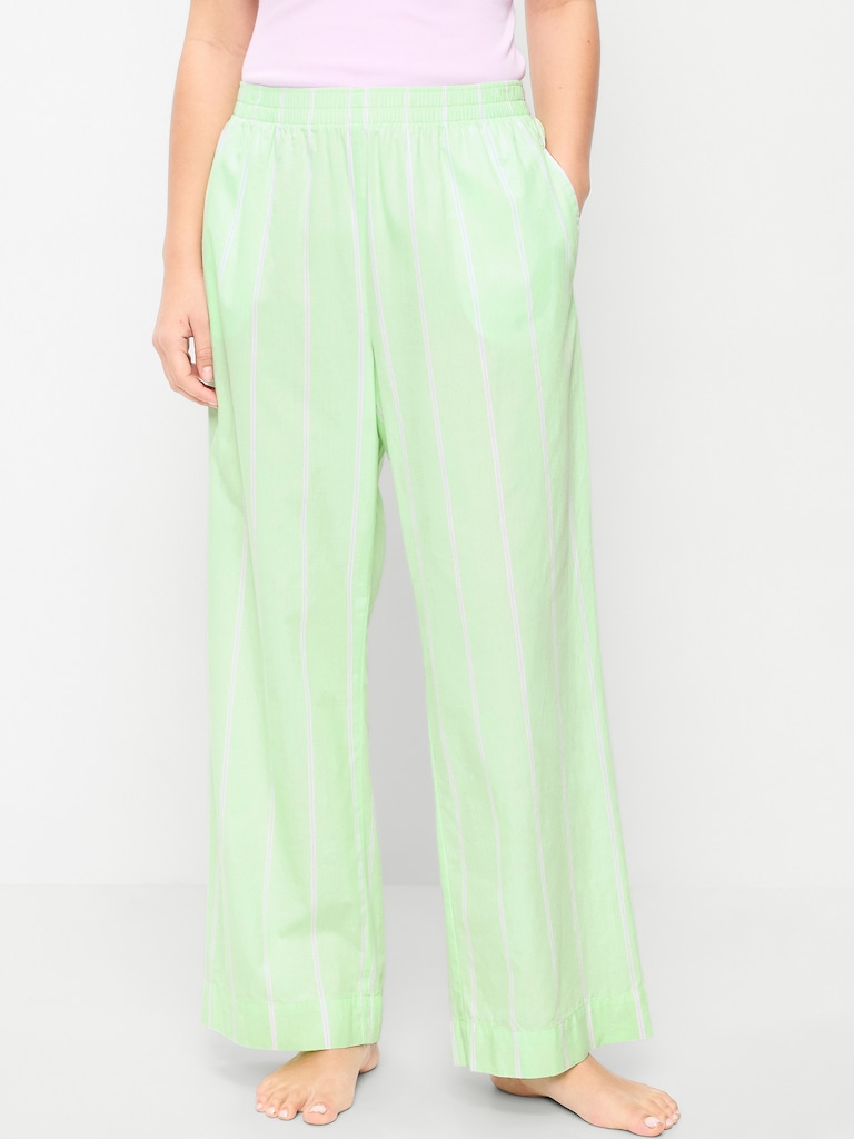 High-Waisted Poplin Pajama Pant