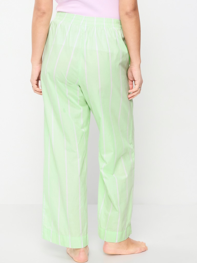 High-Waisted Poplin Pajama Pant