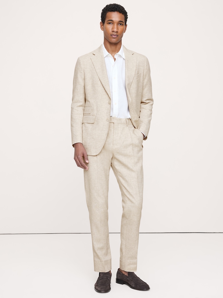 Herringbone Cotton-Linen Suit Jacket