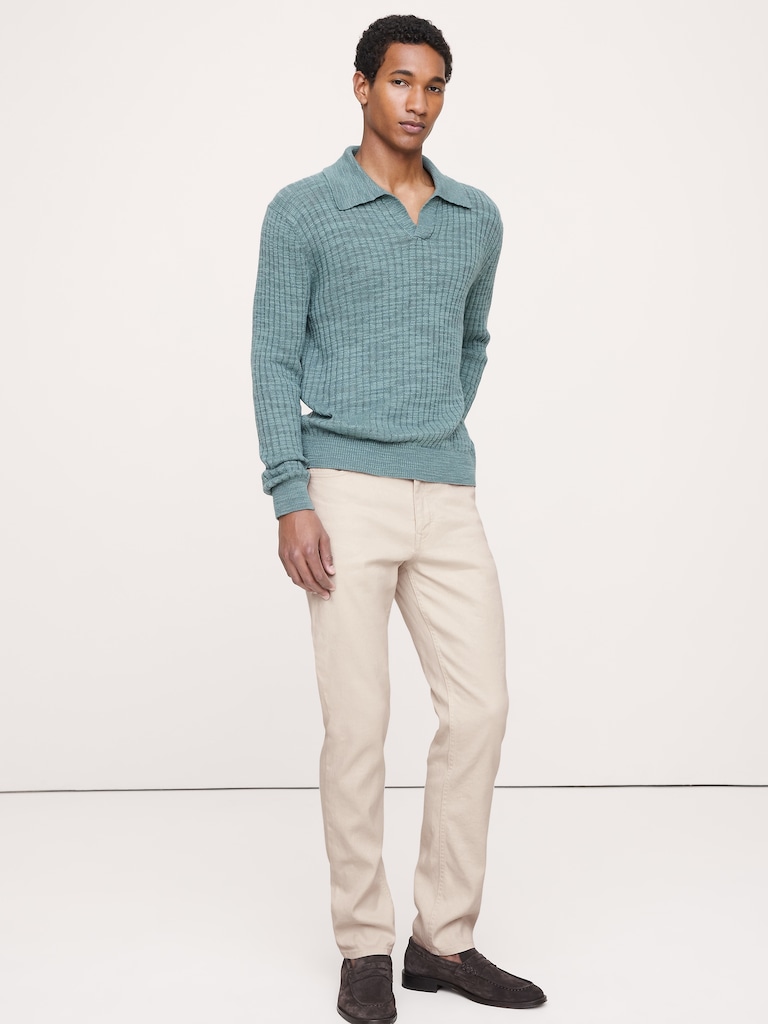 Slim Linen-Cotton Traveler Pant