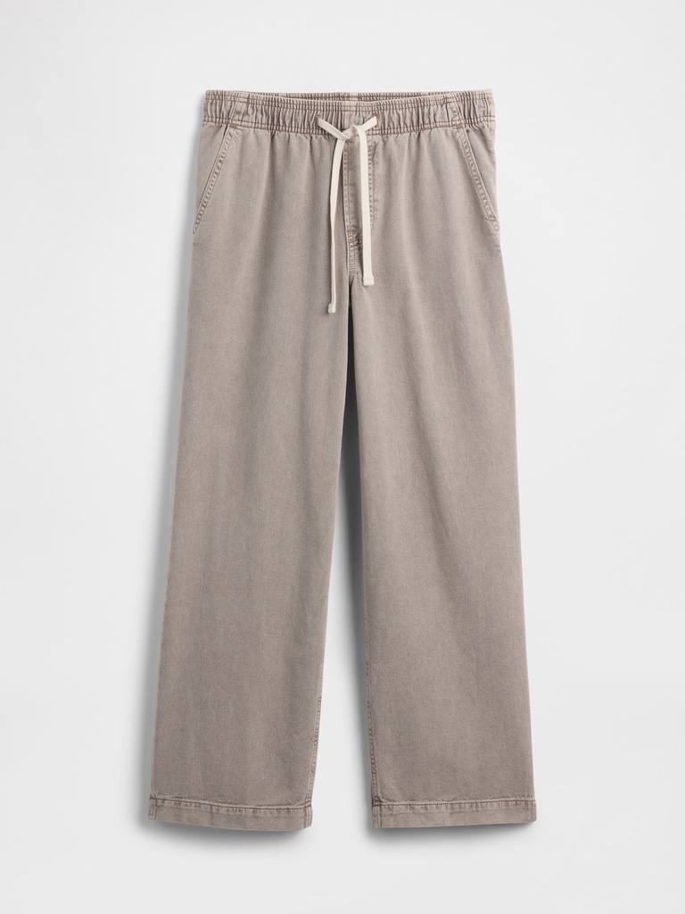 High Rise Pull-On Wide-Leg Jeans