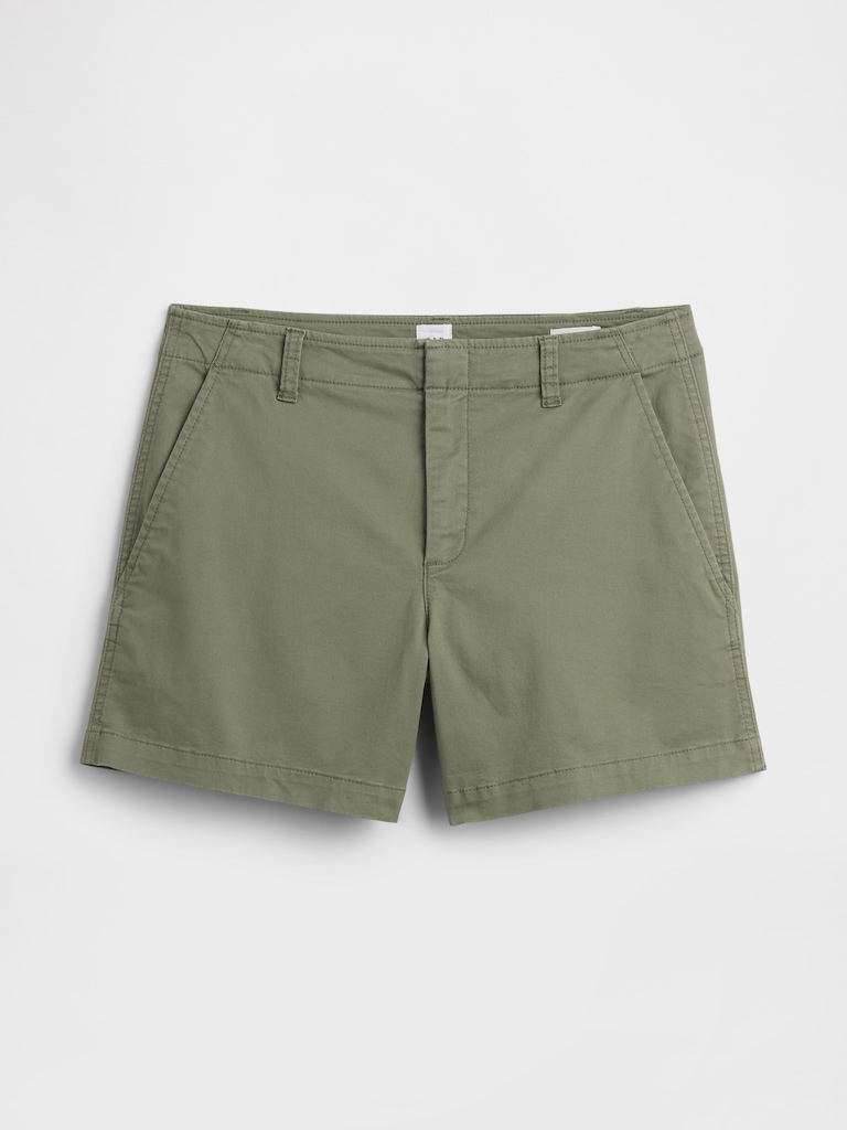 5" Mid Rise Downtown Khaki Shorts
