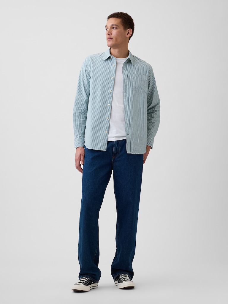 Stretch Poplin Shirt in Standard Fit