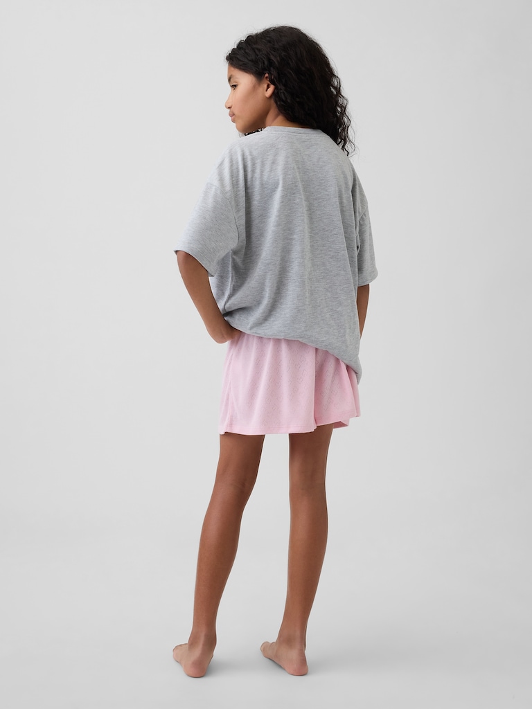 Kids Recycled Pointelle PJ Shorts