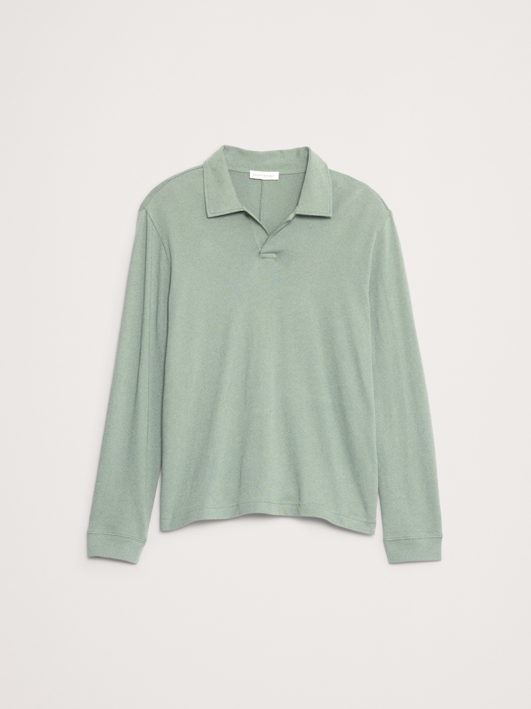Cotton Jersey Long-Sleeve Polo