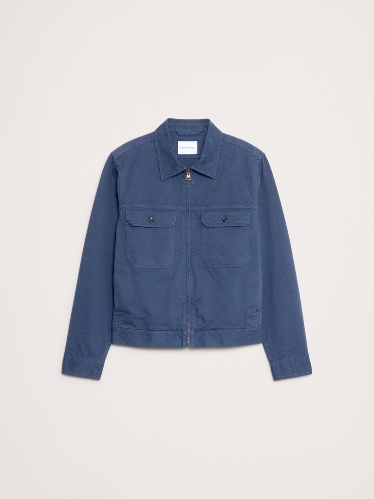 Cotton Twill Mechanic's Jacket with Corduroy Collar