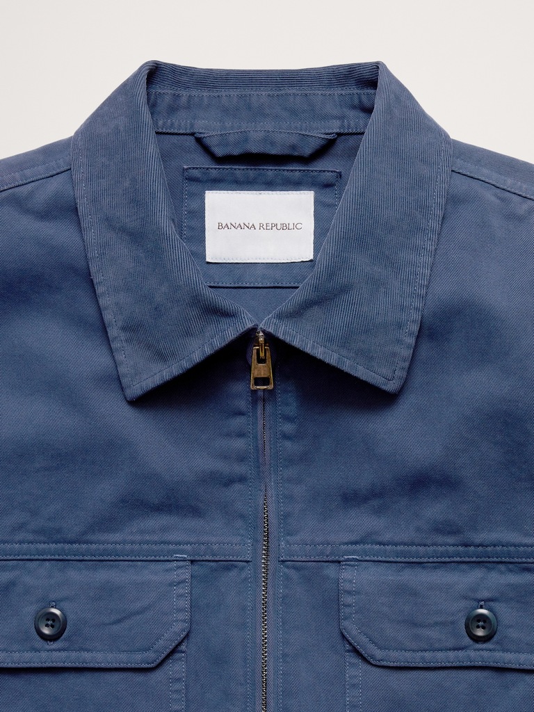 Cotton Twill Mechanic's Jacket with Corduroy Collar