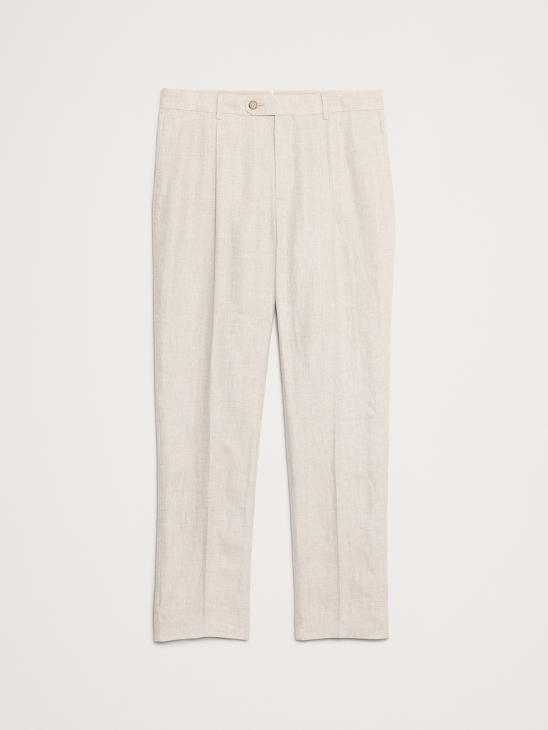 Slim Herringbone Linen Suit Pant