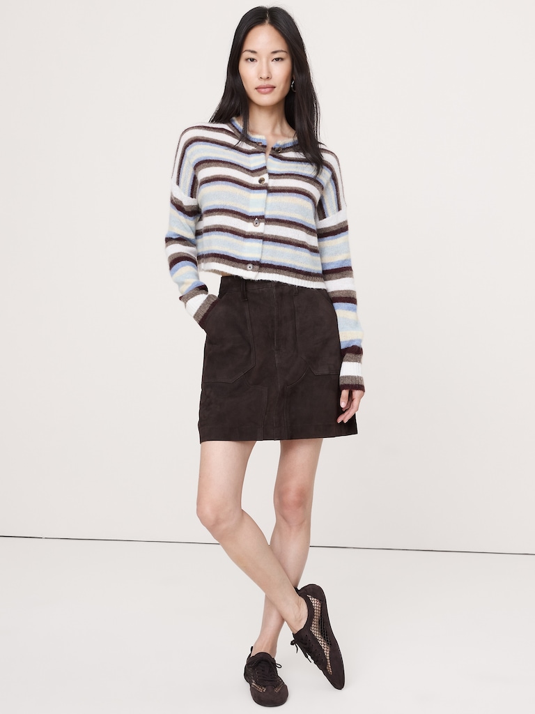 Italian Alpaca-Blend Cropped Cardigan