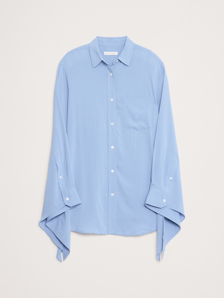 Georgette Tie-Cuff Shirt