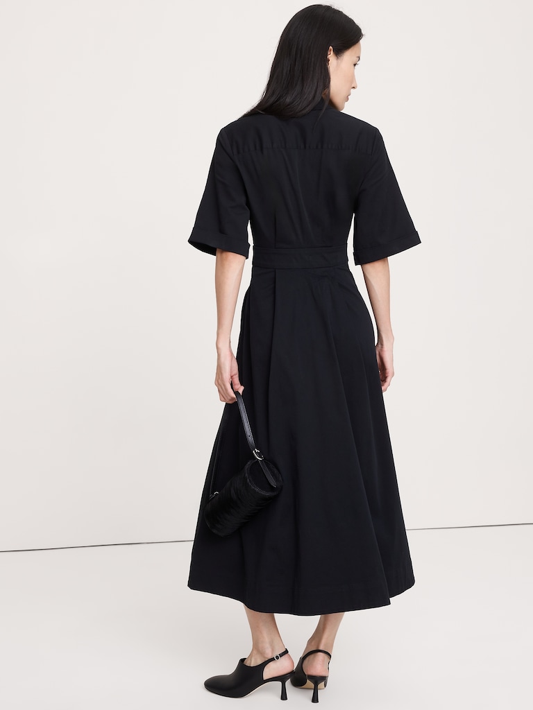 Stretch-Poplin Shirtdress