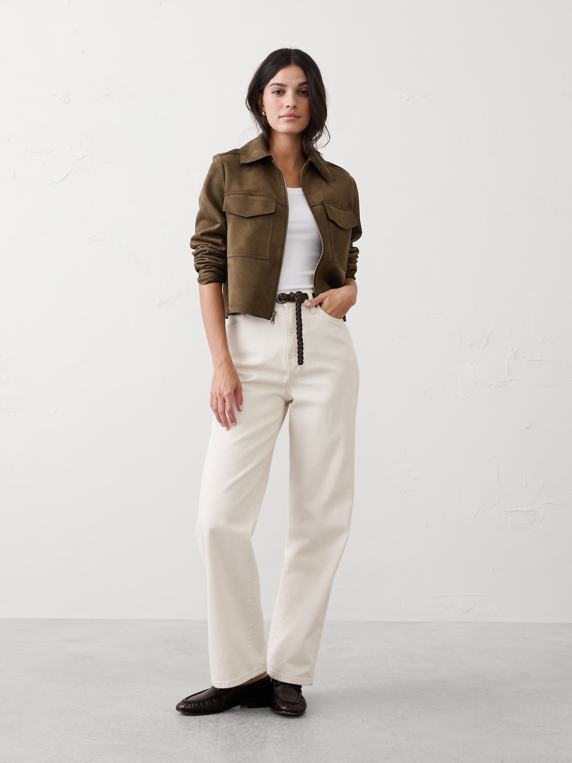Vegan Suede Cropped Jacket