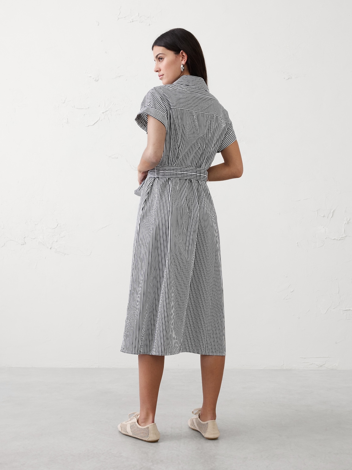 Poplin Utility Midi Shirtdress