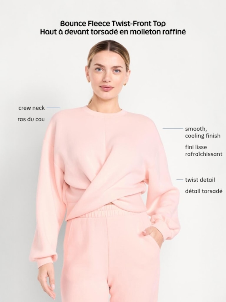 Bounce Fleece Twist-Front Top