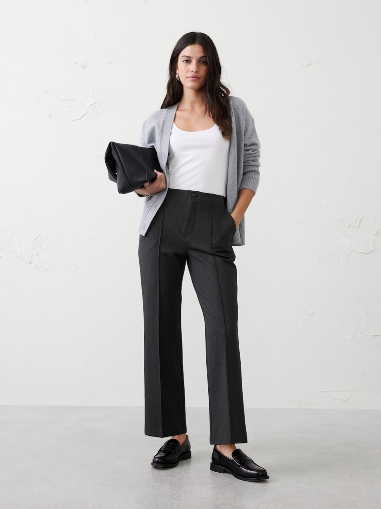 Straight High-Rise Ponte Pant