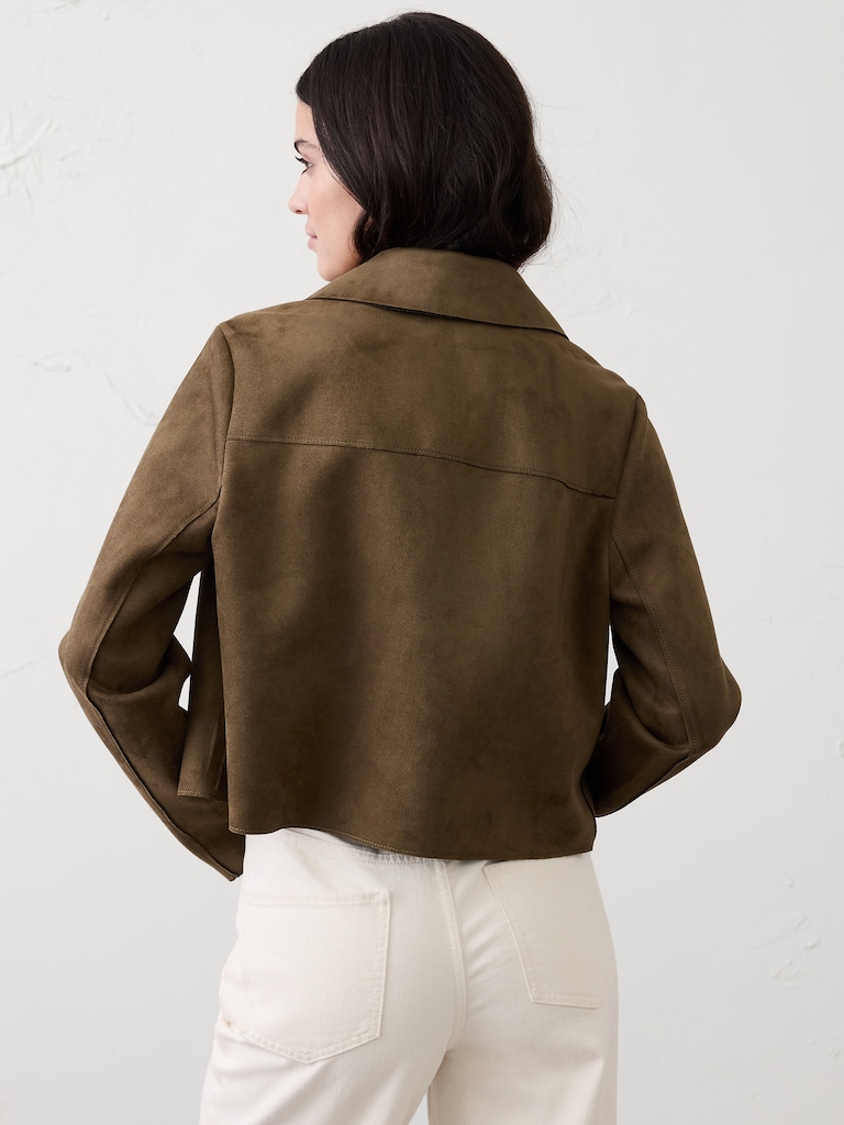 Vegan Suede Cropped Jacket
