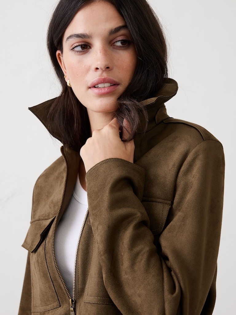 Vegan Suede Cropped Jacket