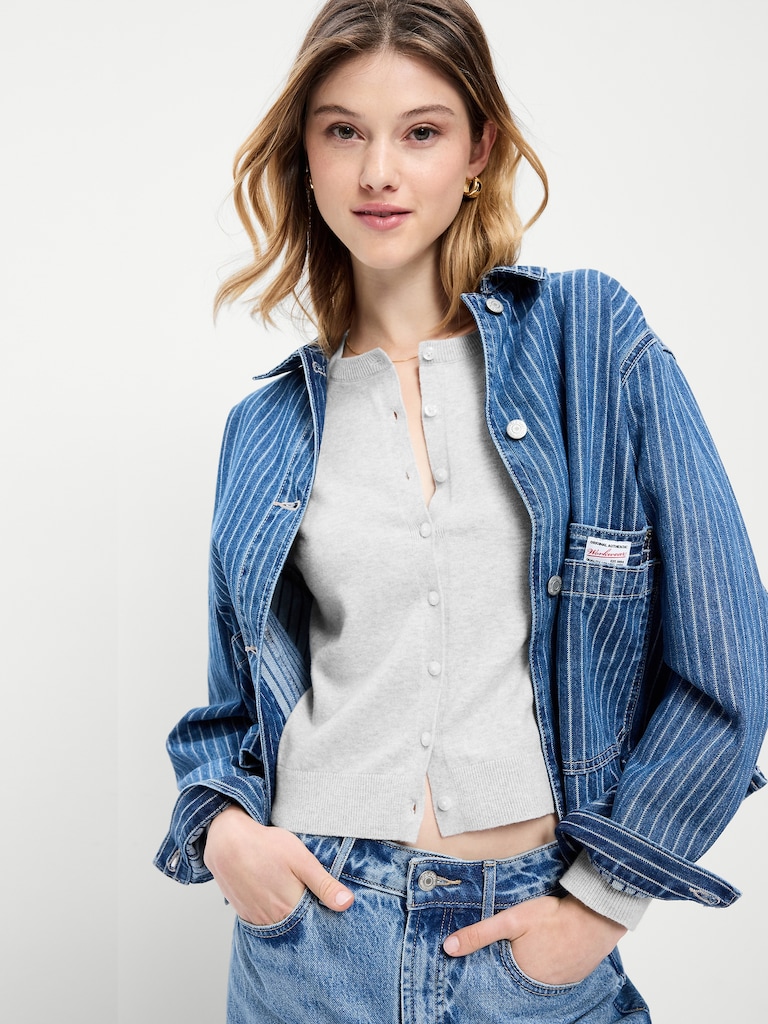 SoSoft Lite Cropped Crew-Neck Cardigan