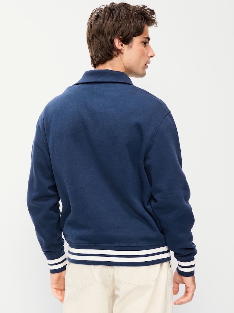 Collared Nautical Fleece Pullover